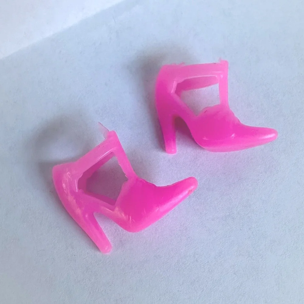 Vintage Barbie Accessories Shoes T-Strap Ankle Strap‎ Heels Pink 70s